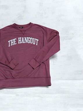 The Hangout Burgundy Crewneck Sweatshirt - Casual Women's Pullover